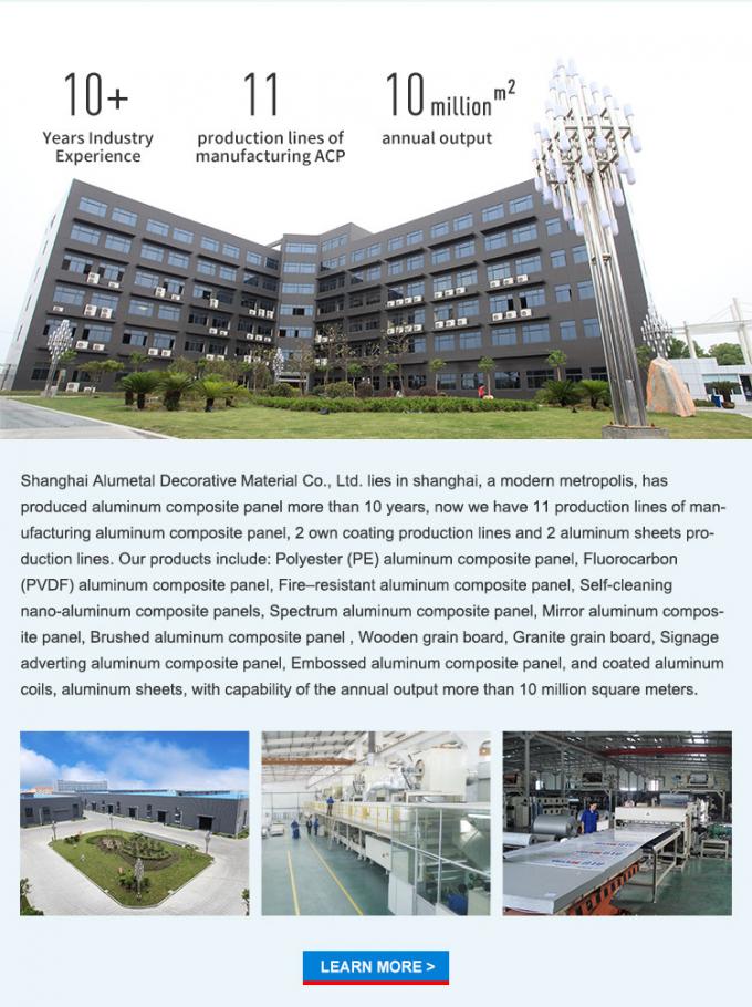 AA1050 10mm Colored Aluminum Sheet Metal Composite Panel 4x8 Sheets