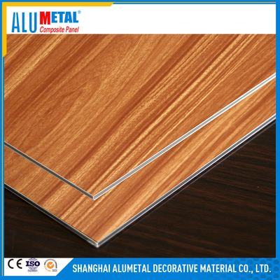 4mm Wooden Brushed Aluminium Composite Panel Matt Glossy