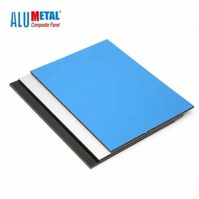 2mm Decorative Metal ACP Sheet Exterior Gloss Alumetal Composite Panel Black White Blue