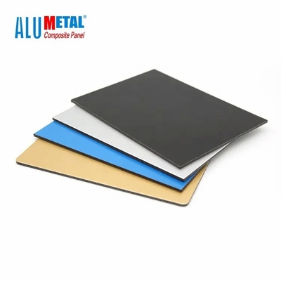 2mm Decorative Metal ACP Sheet Exterior Gloss Alumetal Composite Panel Black White Blue