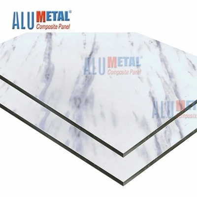 Brown Marble Pattern Covered Aluminum Composite Panel 3D Exterior Wall