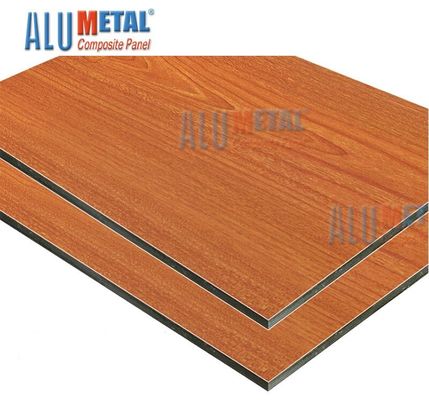 1500 X 4000mm NANO Coated Wooden Bond Aluminium Composite Panel 6mm