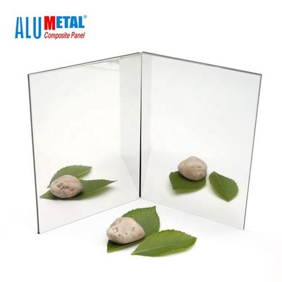 Silver A2 FR Mirror Aluminum Composite Panel 1220mm Wall Cladding ACP 0.5MM