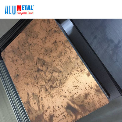 600mm Brushed Aluminum Metal Composite Panel  0.3mm Copper Surface SGS