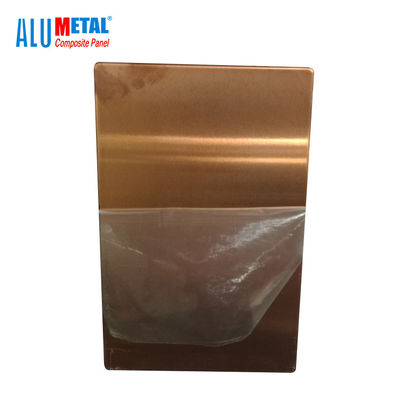 800mm 3200mm Outdoor Brushed Aluminum Composite Panel Brass Finish Odm