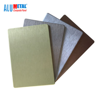 0.15mm 6mm Brushed Aluminum Composite Panel Alloy Sheet 1250x2440mm PE Core