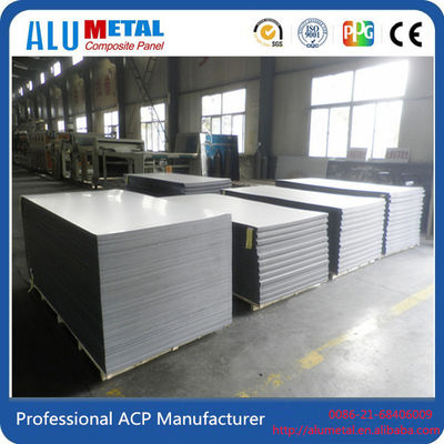 2mm PVDF Coated Acp Aluminum Composite Panel Silver 1220mm Cassette Cladding Plate