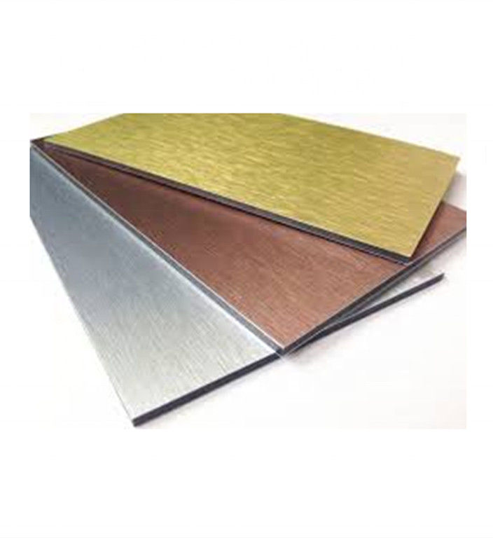 0.15mm 6mm Brushed Aluminum Composite Panel Alloy Sheet 1250x2440mm PE Core